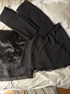 Black Lace Trim Skirt